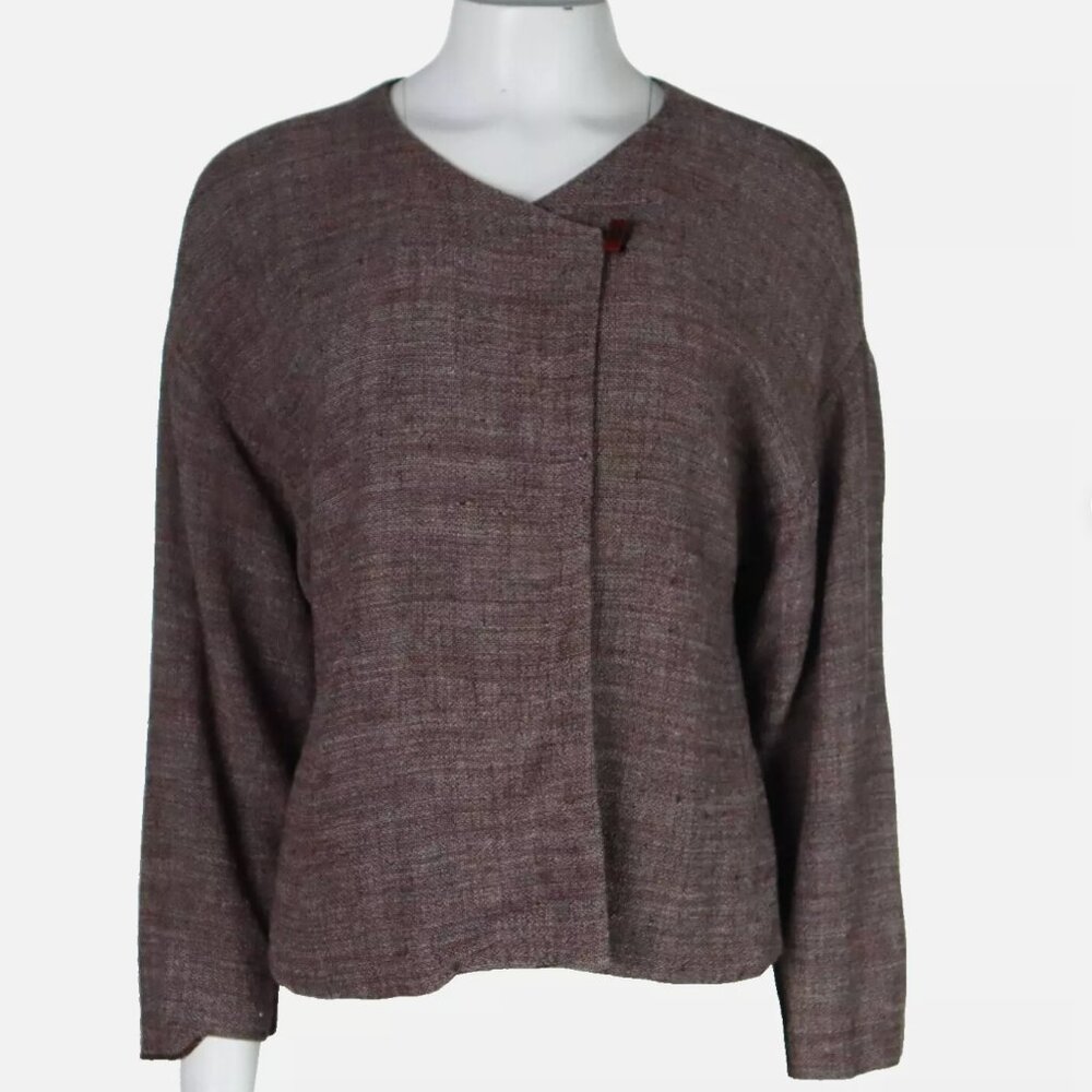 Vintage Eileen Fisher | 90's Linen Blend Jacket with Toggle closure